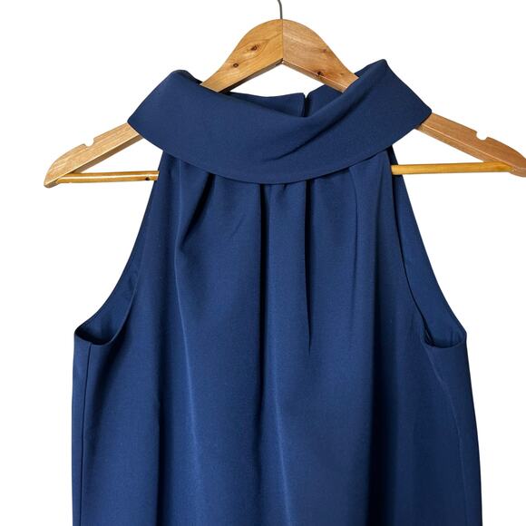 Sail to Sable‎ STS Dress Sz XS Vintage 50s 60s Inspired Trapeze Navy Blue Button - Picture 4 of 10